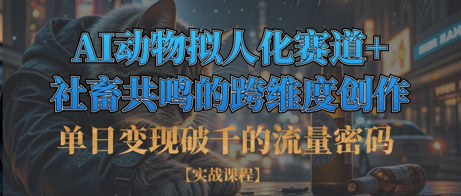 单日变现破千的流量密码,AI动物拟人化赛道+社畜共鸣的跨维度创作-悠闲副业网