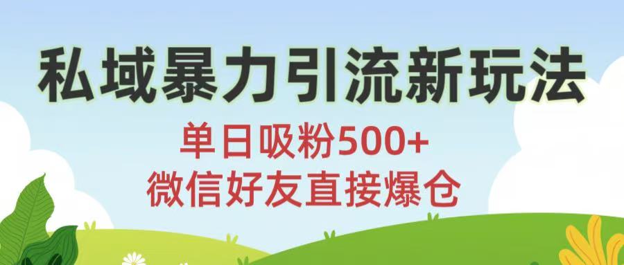 私域暴力引流新玩法!单日吸粉500+，微信好友直接爆仓-悠闲副业网