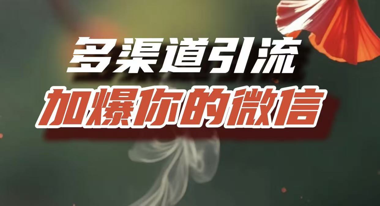 多渠道引流，加爆你的微信，把流量导入到私域，这是每一个想要在互联网赚钱的人必须掌握的底层能力-悠闲副业网