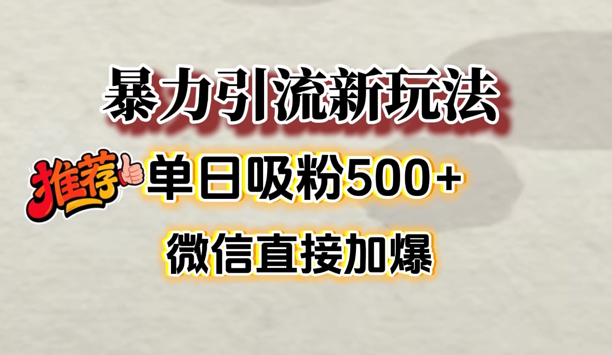 微信加爆的引流超级方法，单日吸粉500➕-悠闲副业网