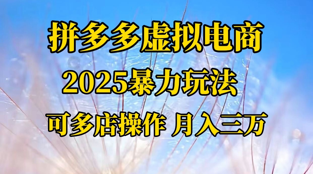 拼多多虚拟电商，不囤货不垫资的虚拟电商-悠闲副业网