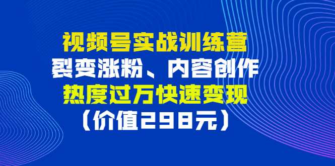 【副业项目3353期】视频号实战合集（视频号怎么创作推广涨粉）-悠闲副业网