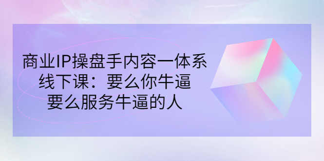 【副业项目3408期】商业IP操盘手内容一体系线下课（如何打造个人ip）-悠闲副业网