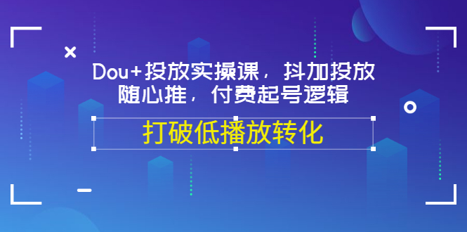 【副业项目3668期】怎么投dou+最有效：Dou+投放实操课，付费起号逻辑，打破低播放转化-悠闲副业网