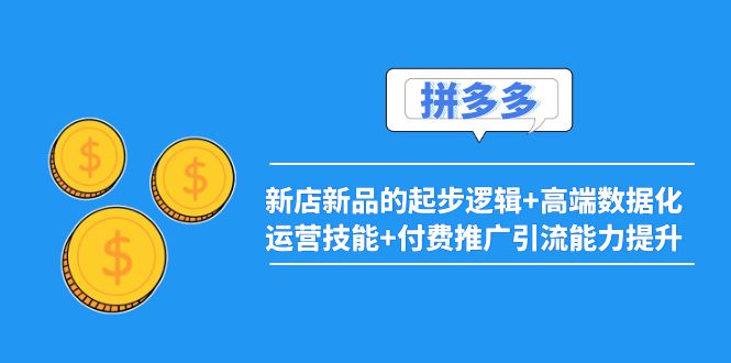 【副业项目4181期】2022拼多多：新店新品的起步逻辑+高端数据化运营技能+付费推广引流能力提升-悠闲副业网