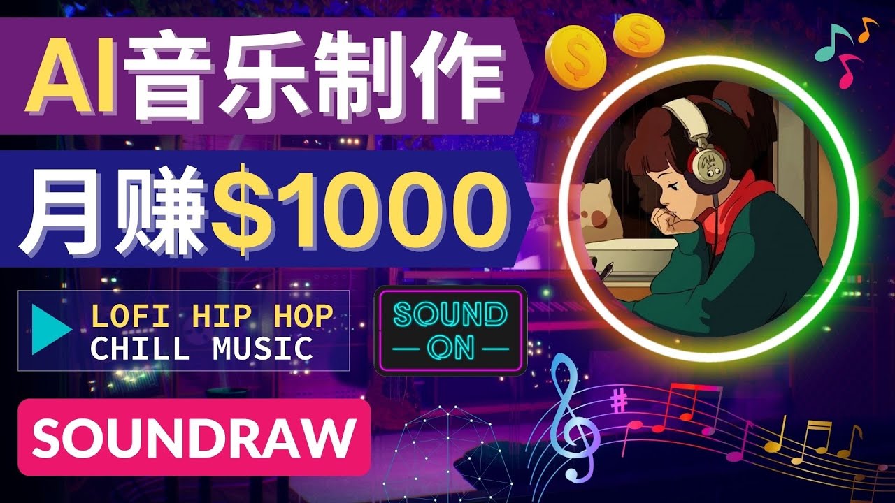 【副业项目4535期】无需任何音乐基础： 使用AI软件制作Lofi Hip Hop Chill Music 月赚1000美元-悠闲副业网