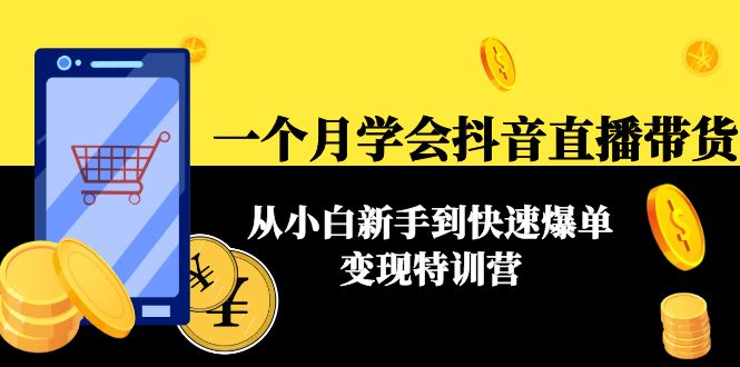 【副业项目4577期】一个月学会抖音直播带货：从小白新手到快速爆单变现特训营(63节课)-悠闲副业网