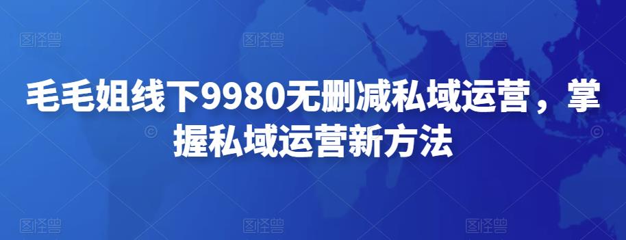 【副业项目4650期】毛毛姐线下9980无删减私域运营，掌握私域运营新方法-悠闲副业网