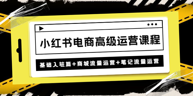 【副业项目4879期】小红书电商高级运营课程：基础入驻篇+商城流量运营+笔记流量运营-悠闲副业网