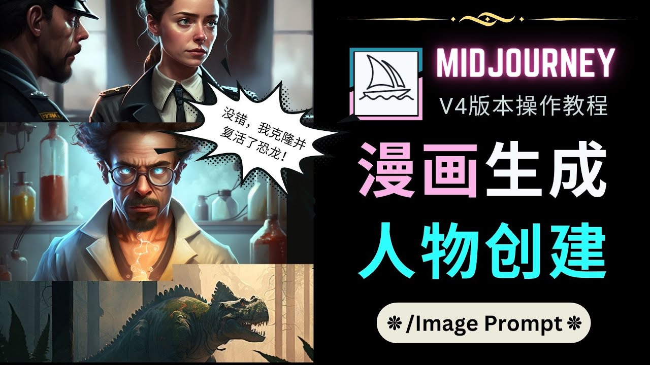 【副业项目5096期】Midjourney V4版本操作教程：2个简单参数，完成漫画生成，人物创建-悠闲副业网