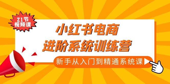 【副业项目5146期】小红书电商进阶系统训练营：新手从入门到精通系统课（21节视频课）-悠闲副业网