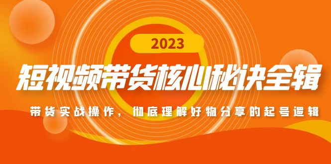 【副业项目5104期】短视频带货核心秘诀全辑：带货实战操作，彻底理解好物分享的起号逻辑-悠闲副业网