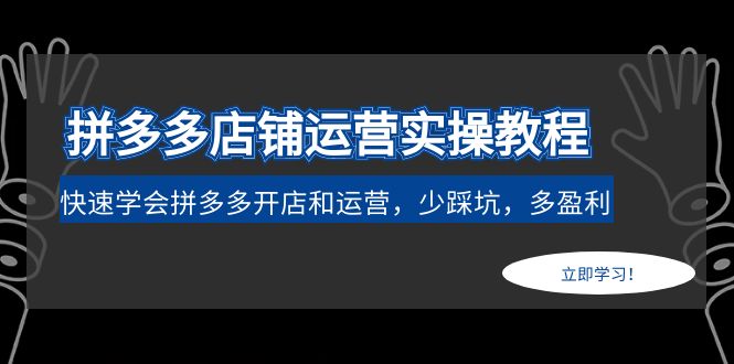 【副业项目5088期】拼多多店铺运营实操教程：快速学会拼多多开店和运营，少踩坑，多盈利-悠闲副业网