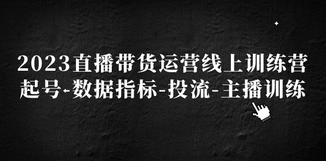 【副业项目5282期】2023直播带货运营线上训练营，起号-数据指标-投流-主播训练-悠闲副业网