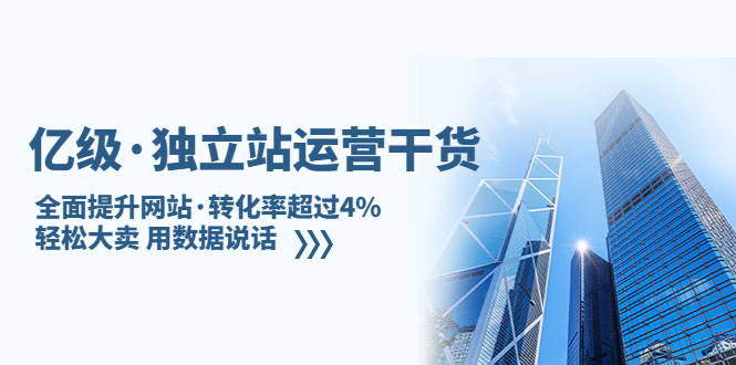 【副业项目5408期】亿级·独立站运营干货：全面提升网站·转化率超过4%，轻松大卖 用数据说话-悠闲副业网