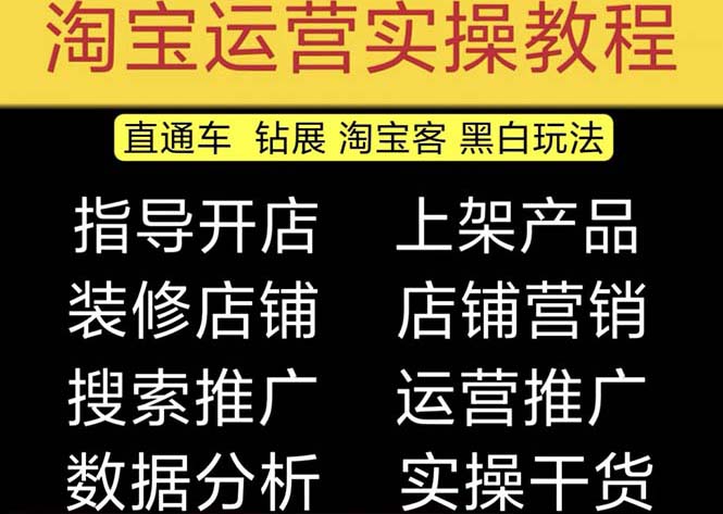 【副业项目5247期】2023淘宝开店教程0基础到高级全套视频网店电商运营培训教学课程（2月更新）-悠闲副业网