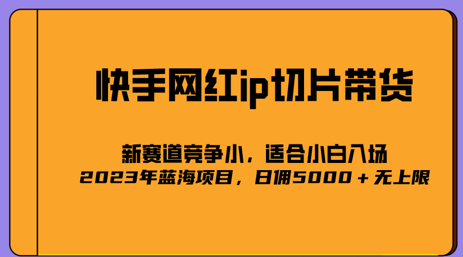 【副业项目5464期】2023爆火的快手网红IP切片，号称日佣5000＋的蓝海项目，二驴的独家授权-悠闲副业网