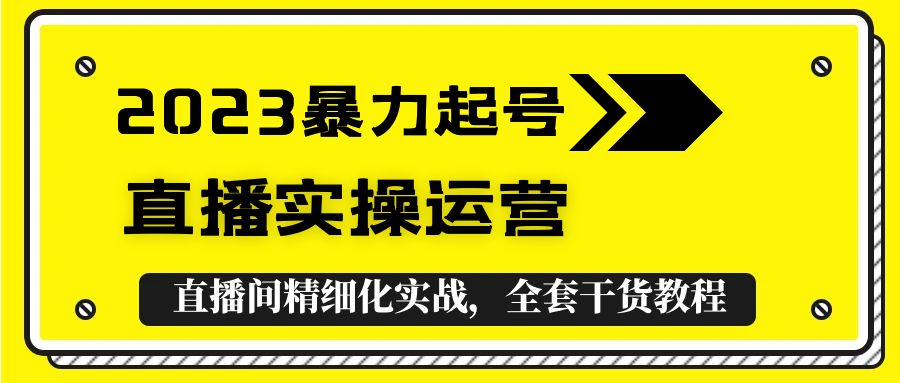 【副业项目5568期】2023暴力起号+直播实操运营，全套直播间精细化实战，全套干货教程-悠闲副业网