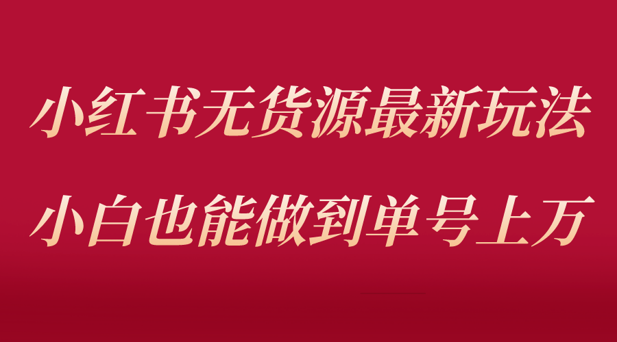 【副业项目5715期】小红书无货源最新螺旋起号玩法，电商小白也能做到单号上万（收费3980）-悠闲副业网