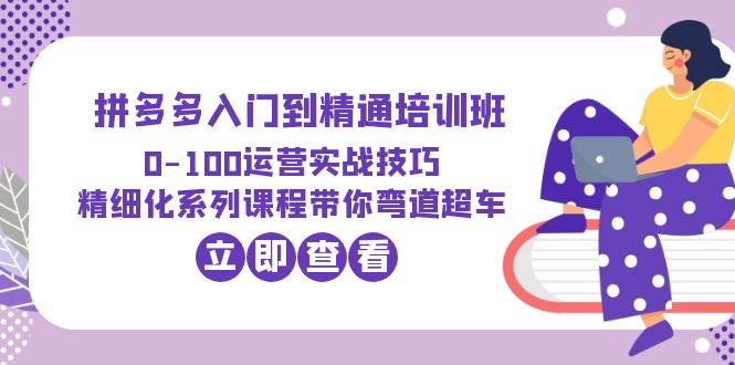 【副业项目6297期】2023拼多多入门到精通培训班：0-100运营实战技巧 精细化系列课带你弯道超车-悠闲副业网