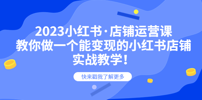 【副业项目6156期】2023小红书·店铺运营课，教你做一个能变现的小红书店铺，20节-实战教学-悠闲副业网