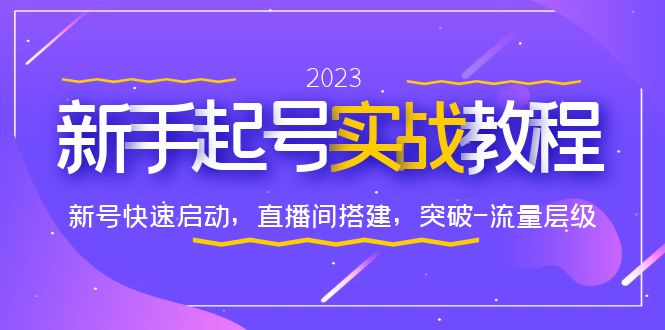 【副业项目6320期】0-1新手起号实战教程：新号快速启动，直播间怎样搭建，突破-流量层级-悠闲副业网