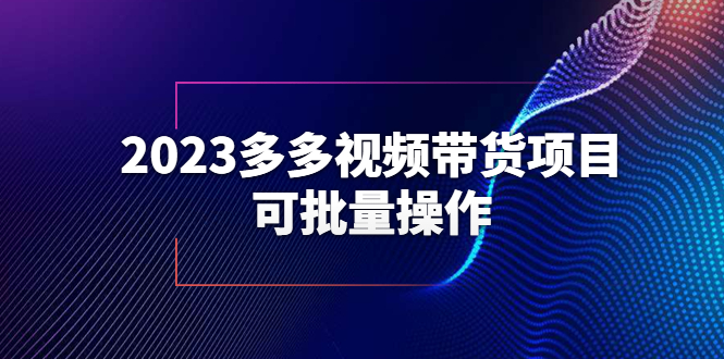 【副业项目6266期】2023多多视频带货项目，可批量操作【保姆级教学】-悠闲副业网