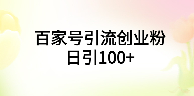 【副业项目6009期】百家号引流创业粉日引100+有手机电脑就可以操作-悠闲副业网
