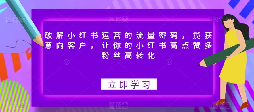 【副业项目6608期】破解小红书运营的流量密码，揽获意向客户，让你的小红书高点赞多粉丝高转化-悠闲副业网