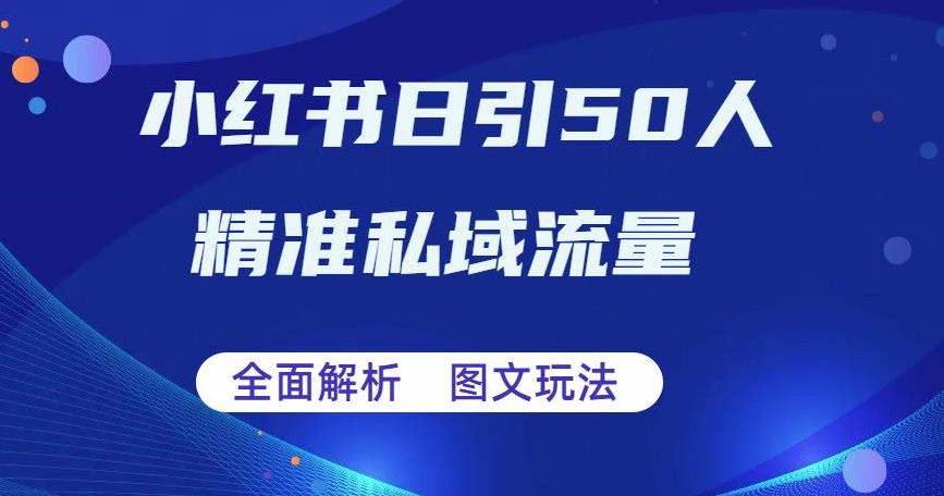 【副业项目6772期】全面解析小红书图文引流日引50私域流量【揭秘】-悠闲副业网