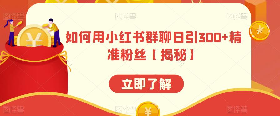 【副业项目6389期】如何用小红书群聊日引300+精准粉丝【揭秘】-悠闲副业网