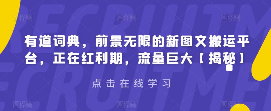 【副业项目6843期】有道词典，前景无限的新图文搬运平台，正在红利期，流量巨大【揭秘】-悠闲副业网