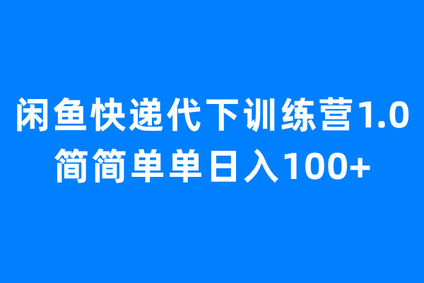 【副业项目6954期】闲鱼快递代下训练营1.0，简简单单日入100+-悠闲副业网