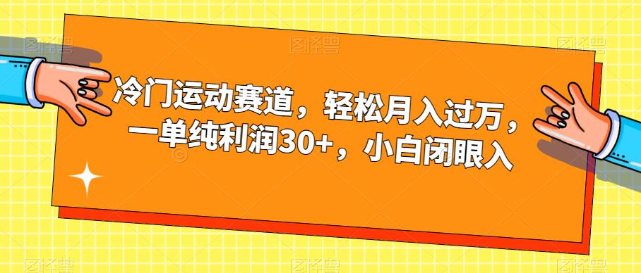 【副业项目7280期】冷门运动赛道，轻松月入过万，一单纯利润30+，小白闭眼入【揭秘】-悠闲副业网