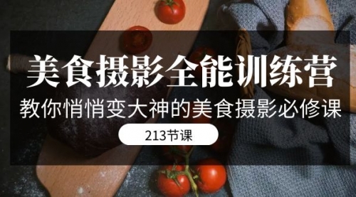 【副业项目7634期】美食摄影-全能特训营，教你悄悄变大神的美食摄影必修课（8套课程-213节）-悠闲副业网
