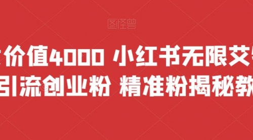 【副业项目7956期】价值4000 小红书无限艾特暴力引流创业粉 精准粉揭秘教程-悠闲副业网