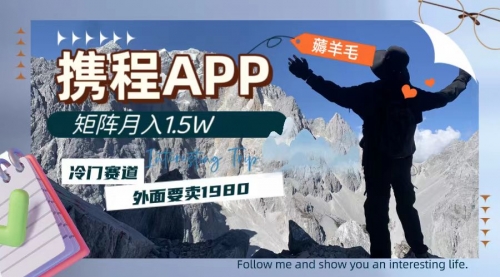 【副业项目8046期】携程APP薅羊毛，外面卖1980的冷门赛道，矩阵月入1.5w-悠闲副业网