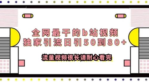 【副业项目8119期】全网最干的b站视频独家引流日引50到80+-悠闲副业网