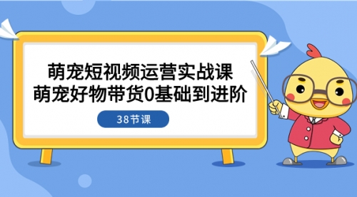 【副业项目8175期】萌宠·短视频运营实战课：萌宠好物带货0基础到进阶（38节课）-悠闲副业网