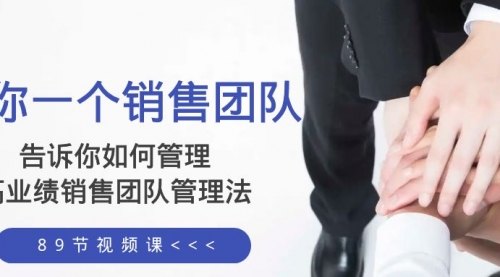 【副业项目8368期】告诉你如何管理一个销售团队，高业绩销售团队管理法（89节课）-悠闲副业网