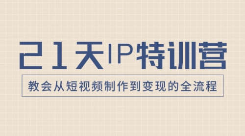 【副业项目8422期】21天IP特训营，教会从短视频制作到变现的全流程-悠闲副业网