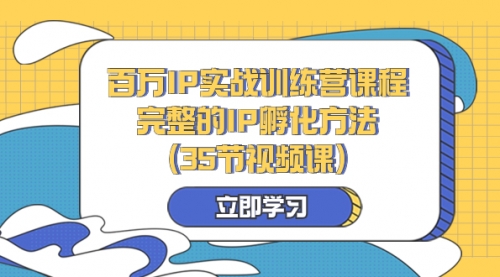 【副业项目8430期】百万IP实战训练营课程，完整的IP孵化方法（35节视频课）-悠闲副业网