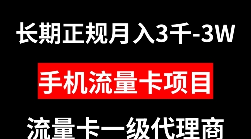 【副业项目8477期】手机流量卡代理月入3000-3W长期正规项目-悠闲副业网