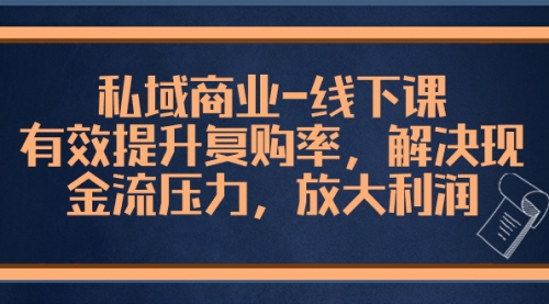 【副业项目8578期】私域商业-线下课，有效提升复购率，解决现金流压力，放大利润-悠闲副业网
