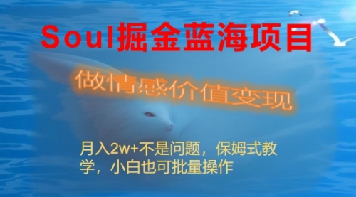 【副业8669期】Soul掘金蓝海项目细分赛道，做情感价值变现，月入2w+不是问题-悠闲副业网
