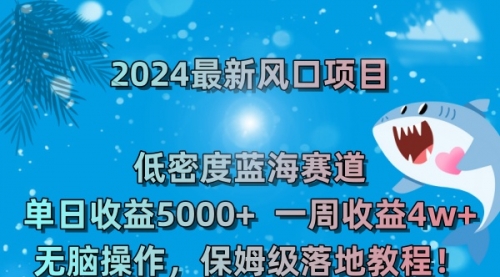 【副业8681期】2024最新风口项目 低密度蓝海赛道，日收益5000+周收益4w+ 无脑操作-悠闲副业网