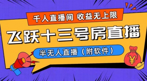 【副业8791期】爆火飞跃十三号房半无人直播，一场直播上千人，日入过万！-悠闲副业网