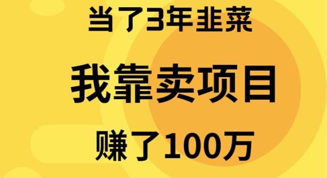 当了3年韭菜，我靠卖项目赚了100万-悠闲副业网