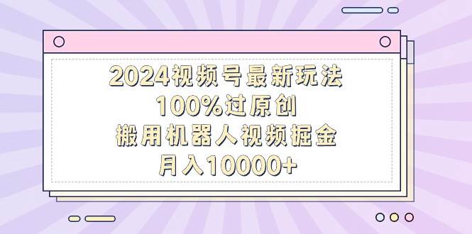 2024视频号最新玩法,100%过原创,搬用机器人视频掘金,月入10000+-悠闲副业网