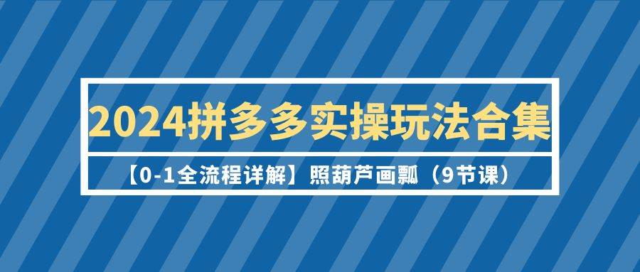 2024拼多多实操玩法合集【0-1全流程详解】照葫芦画瓢（9节课）-悠闲副业网